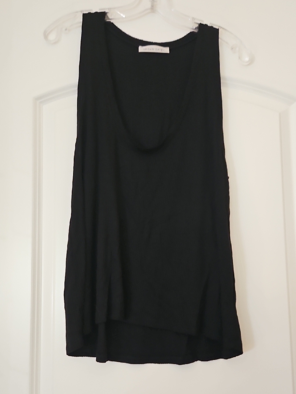 Black Sleeveless Draped Tank Top